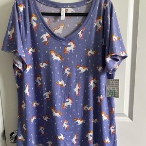 LuLaRoe Purple Unicorn Christy Tee
